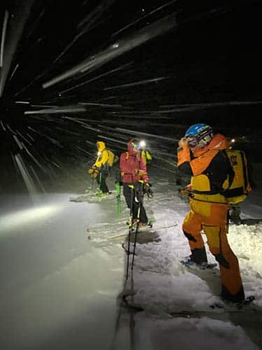Heli skiing romania by night